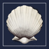 Coastal Shell II with Border Navy Poster Print by Avery Tillmon # 56157