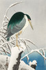 Heron in snow Poster Print by Ohara Koson # 55168