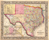 County Map Of Texas, 1864 Poster Print by Samuel Augustus Mitchell # 53317