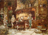 The Kitchen of the Rotisserie des Deux Paons Poster Print by Adolphe Monticelli # 50533