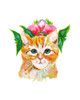 Cat with Flower Crown Poster Print by Andy Beauchamp # 15668A