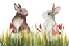 Bunnies Among the Flowers I Poster Print by Elizabeth Medley # 14558