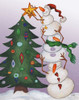 Decorating Snowmen Poster Print by Elizabeth Medley # 14163