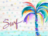Surf Near the Palm Tree Poster Print by Julie DeRice # 13471AD