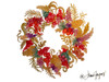 Christmas Wreath with Berries Poster Print by Janice Gaynor # 10167E