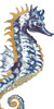 Surf Side Golden Blue Seahorse Poster Print by Patricia Pinto # 10048RC
