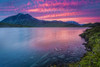 Magenta sky reflects on Lost Lake at dusk,, Chugach National Forest, Kenai Peninsula, South-central Alaska in summertime; Seward, Alaska, United States of America Poster Print by Sunny Awazuhara- Reed (19 x 12) # 33293917