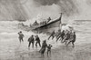 The lifeboat, the Red Cross of the Sea, a boat rescue craft used to attend a vessel in distress, or its survivors, to rescue crew and passengers  From The Book of Ships, published c1920 Poster Print by Hilary Jane Morgan (17 x 11) # 12576624