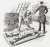 The branding of a prisoner with a hot iron on board a prison hulk in the early 19th century  From The Martyrs of Tolpuddle, published 1934 Poster Print by Hilary Jane Morgan (15 x 14) # 12576498