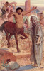 St Anthony meets a centaur and a satyr during his journey through the desert to find Saint Paul of Thebes  Saint Anthony or Antony, 251 _ 356  Christian monk from Egypt  From The Book of Saints and Heroes, published 1912 Print
