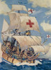 Westward Ho! A voyage of discovery A 15th century English sailing ship  Frontispiece from The Book of Ships, published c1920 Poster Print by Hilary Jane Morgan (12 x 16) # 12576612