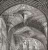 Detail of the pendant fan vault ceiling in the chapel of Henry VII, Westminster Abbey, City of Westminster, London, England From London Pictures, published 1890 Poster Print by Hilary Jane Morgan (13 x 14) # 12576693