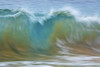 Motion blur of blue rolling waves carrying golden sand at the shore; Kihei, Maui, Hawaii, United States of America Poster Print by Vic Schendel (19 x 12) # 13296560