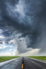 A developing severe thunderstorm with large hail crosses the highway in Colorado, near Burlington; Colorado, United States of America Poster Print by Stuart Short (12 x 19) # 13548906