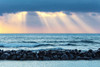 Sunrise over Lydgate Beach and the ocean from the coast of Kauai with a breakwater; Kapaa, Kauai, Hawaii, United States of America Poster Print by The Nature Collection (19 x 12) # 12575087