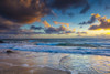Sunrise over beach and ocean with tide washing up over sand; Kauai, Hawaii, United States of America Poster Print by The Nature Collection (19 x 12) # 12575013