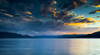 Lake Okanagan at sunset with smoke from forest fires in the distance; Kelowna, British Columbia, Canada Poster Print by The Nature Collection (21 x 11) # 12575712
