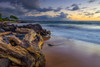 Sunrise over beach and ocean; Kauai, Hawaii, United States of America Poster Print by The Nature Collection (19 x 12) # 12575009