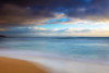 Sunrise over beach and ocean with tide washing up over sand; Kauai, Hawaii, United States of America Poster Print by The Nature Collection (19 x 12) # 12575029
