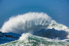 Crashing large wave against a blue sky; Hawaii, United States of America Poster Print by The Nature Collection (19 x 12) # 12575608