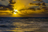 Bright golden sunrise over the Pacific Ocean, viewed from Lydgate Beach; Kapaa, Kauai, Hawaii, United States of America Poster Print by The Nature Collection (19 x 12) # 12575636