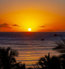 Bright and dramatic sunset over the Pacific Ocean from Waikiki Beach; Honolulu, Oahu, Hawaii, United States of America Poster Print by The Nature Collection (15 x 15) # 12573981