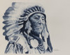 Monochromatic watercolour of Aboriginal elder with headdress Poster Print by Kane Pendry (17 x 13) # 12521110