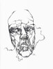 Black And White Illustration Of A Man's Face With Distortion Poster Print by Glen Ronald (13 x 17) # 12322451