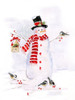Snowman and Chickadee Friends II by Sally Swatland (18 x 24)