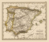 Spain Portugal - Stieler 1852 by Stieler (12 x 11)