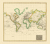 World Hydrographical Chart - Thomson 1814 by Thomson (12 x 10)