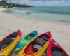 Bahamas, Exuma Island Kayaks on beach by Don Paulson (24 x 18)