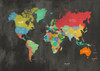 Modern Map of the World - Chalkboard by Joannoo (24 x 18)