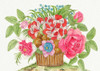 Basket of blooming flowers by Anonymous (24 x 18)