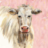 White Cow on Pink by Silvia Vassileva (24 x 24)