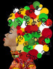 African Goddess With Colorful Hair by Gina Ritter (18 x 24)