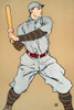 Vintage Drawing of a baseball player holding a bat by Edward Penfield (16 x 24)