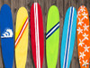 Surf Boards For Rent by Julie DeRice (24 x 18)