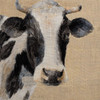 Cow On Burlap Background by Lanie Loreth (12 x 12)