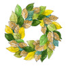 Green Metallic Leaf Wreath by Lanie Loreth (24 x 24)
