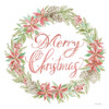 Merry Christmas Poinsettia Wreath by Cindy Jacobs (24 x 24)