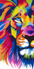 Colorful Lion Portrait by Chelsea Goodrich (12 x 24)