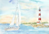 East Coast Lighthouse landscape II by Cynthia Coulter (24 x 18)