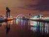View along the river Clyde at night-Glasgow by Assaf Frank (24 x 18)