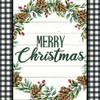Merry Christmas Plaid Wreath by Ann Bailey (24 x 24)