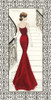 La Belle Rouge with Floral Cartouche Border by Emily Adams (12 x 24)
