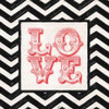 CHEVRON LOVE RED Poster Print by Taylor Greene (12 x 12)