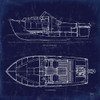 Boat Blueprint 2 Poster Print by Carole Stevens (12 x 12)