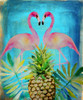 Pineapple Flamingos Poster Print by Boho Hue Studio (10 x 12)