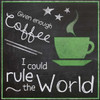 Green Coffe World Poster Print by Lauren Gibbons (12 x 12)